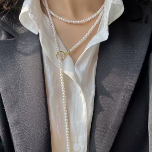 collier perle d'eau douce longueur ajustable