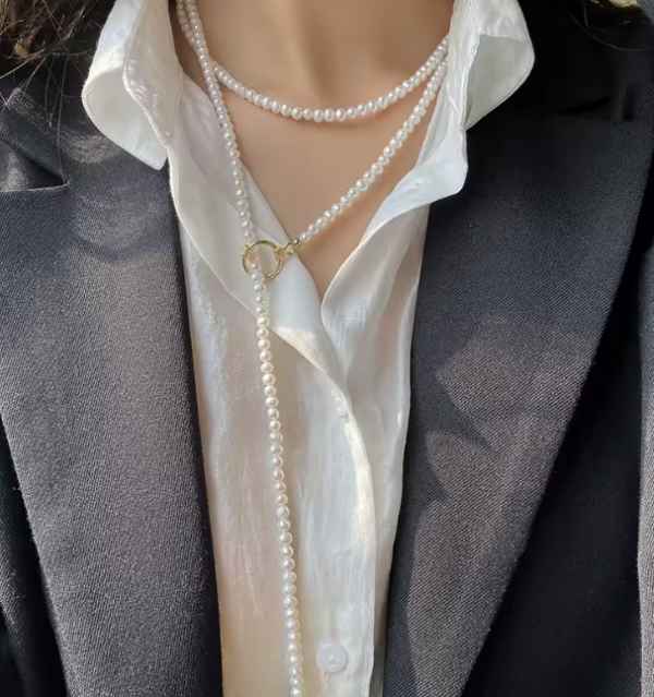 collier perle d'eau douce longueur ajustable