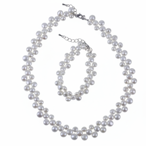 parure perle d'eau douce blanche