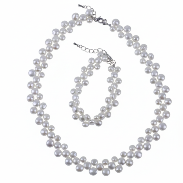 parure perle d'eau douce blanche