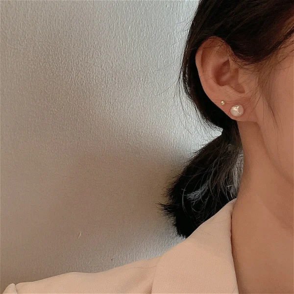 boucles d'oreille puces perle d'eau douce