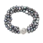 bracelet perle d'eau douce noir arc-en-ciel
