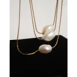 collier minimaliste avec perle d'eau douce