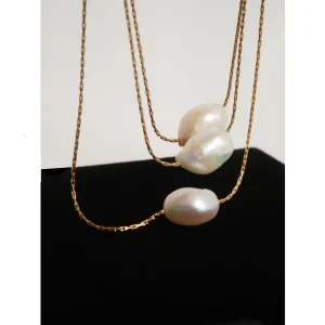collier minimaliste avec perle d'eau douce