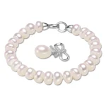bracelet argenté avec perle d'eau douce
