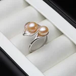 anneau couleur argent perle