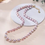 collier violet perle d'eau douce
