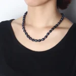 perle d'eau douce noire fermoir argenté