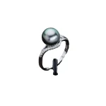 bague en argent avec perle de culture