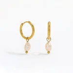 boucles d'oreille perle d'eau douce anneau or