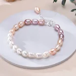 bracelet multicolore chaine argent
