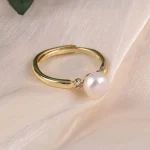 bague ajustable perle d'eau douce