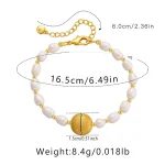 bracelet perles ovale doré