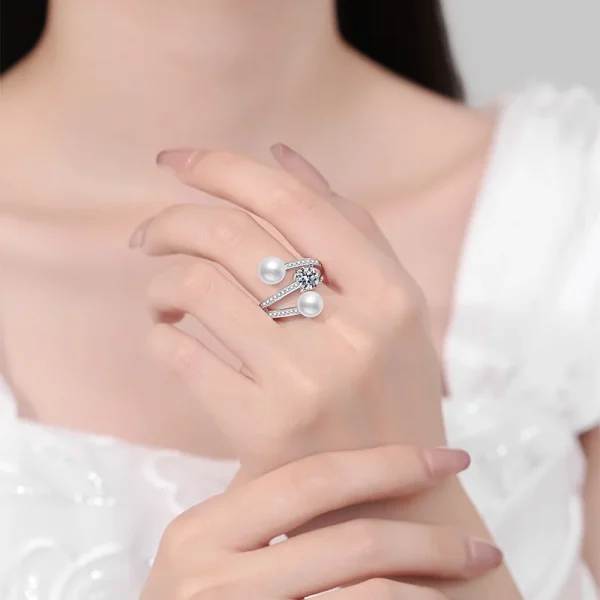 bague perle d'eau douce étincelante