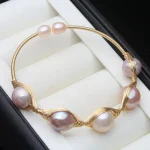 bracelet sans fermoir perle or
