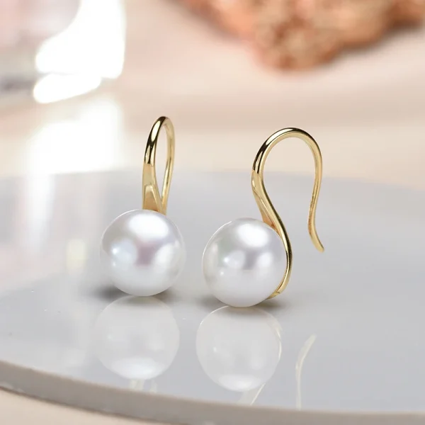 boucles d'oreille perle d'eau douce blanche