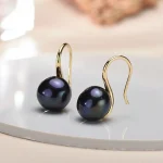 Perle d'eau douce noire 9-10 mm en argent