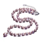 collier ras de cou perle d'eau douce violet