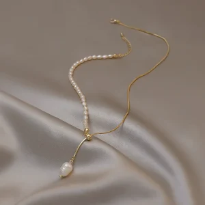collier pendentif perle d'eau douce