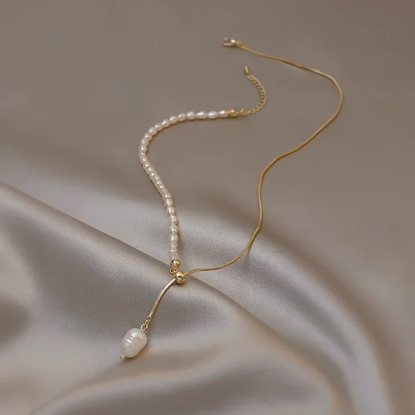 collier pendentif perle d'eau douce