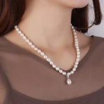 collier perle d'eau douce blanche