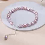 bracelet classique perle d'eau douce violet