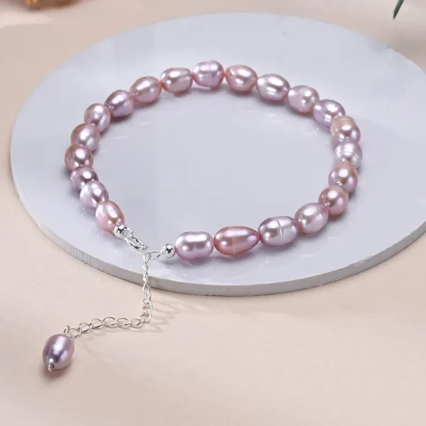 bracelet classique perle d'eau douce violet