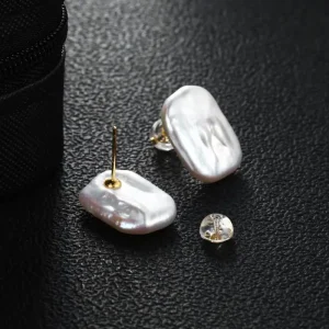 boucles d'oreille à clous en perle d'eau douce