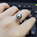 élégante bague perle de Tahiti