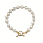 bracelet perle baroque couleur or