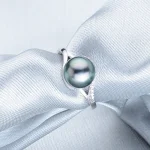 bague perle de Tahiti lumineuse en argent