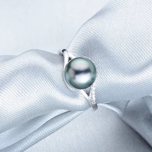 bague perle de Tahiti lumineuse en argent