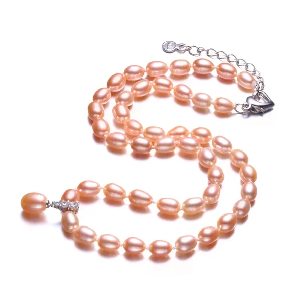 collier ras de cou perle d'eau douce rose