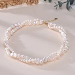 bijou collier deux rangs perles