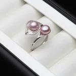 bague ajustable perle double