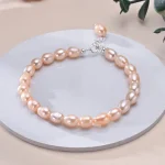 bracelet élégant perle argentée