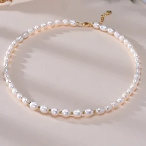 collier perle d'eau douce blanche