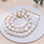 collier perle de culture en forme de riz
