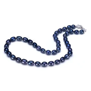 collier ras de cou perle d'eau douce noire
