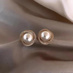 Boucles d'oreille lumineuses perle d'eau douce