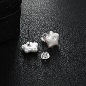 boucles d'oreille perle d'eau douce étoile