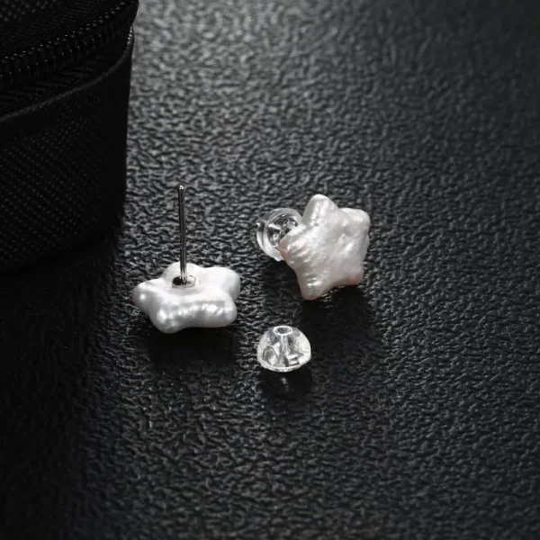 boucles d'oreille perle d'eau douce étoile