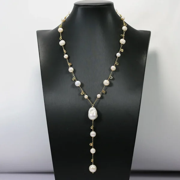 sautoir perle d'eau douce blanche