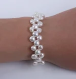 collier perles blanches chaîne argent