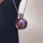 Bijou perle d'eau douce violet argenté