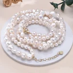 perles d'eau douce blanches collier