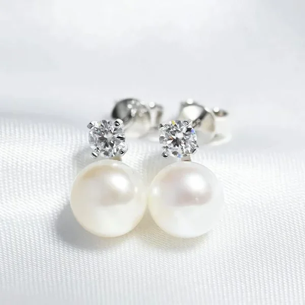 boucles d'oreille perle d'eau douce 8-9 mm