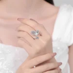 bague papillon perle argent
