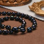 perle d'eau douce noire collier chaîne or