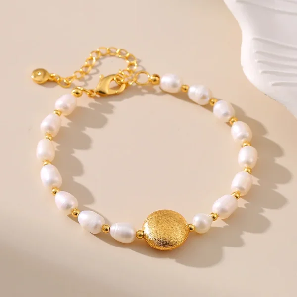 bracelet perle d'eau douce ovale